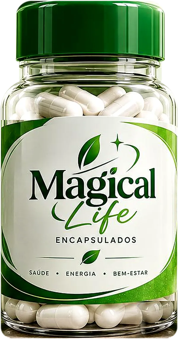 Frasco Magical Life Encapsulados com cápsulas brancas